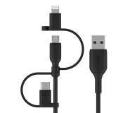 Belkin Kabel 3w1 USB-A na Lightning, microUSB, USB-C, 1m, czarny - 1330471 - zdjęcie 3
